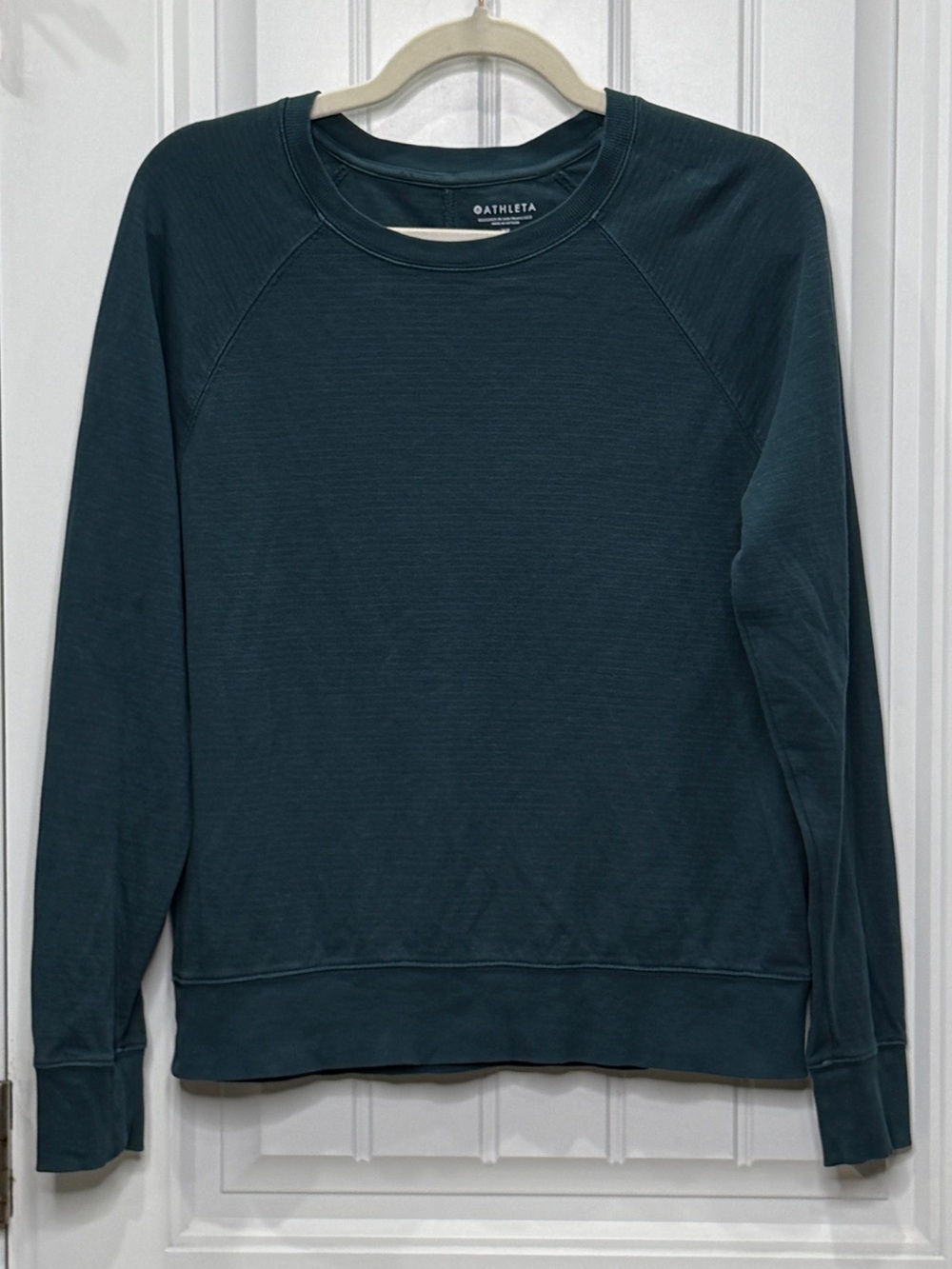 Athleta Women’s Size XS 98% Cotton Dark Teal Crewneck Sweatshirt EUC